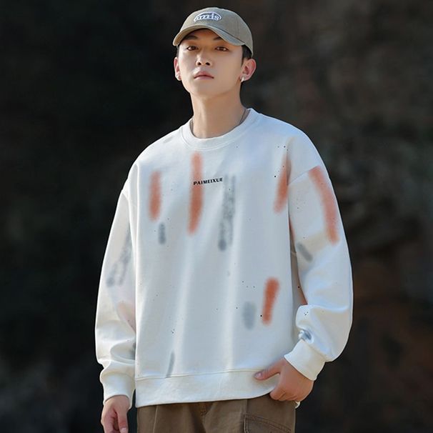 Men's Spring And Hoodie Trend Handsome Long Sleeved New Round Neck Loose Men's Autumn Outerwear Base_viptrois.com