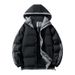 Men's Winter Warm Waterproof Hooded Puffer Jacket With Large Size Options (M-8XL) - Breathable Polyester Outerwear For Casual & Outdoor Activities_viptrois.com