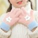 Kids' gloves Children's autumn and winter warm gloves schoolgirl half-finger writing cartoon cold-proof gloves_viptrois.com