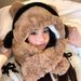 Earphones, bears, women's winter scarves, all in one outdoor cycling warm and cold proof cover, thick plush Lei Feng_viptrois.com