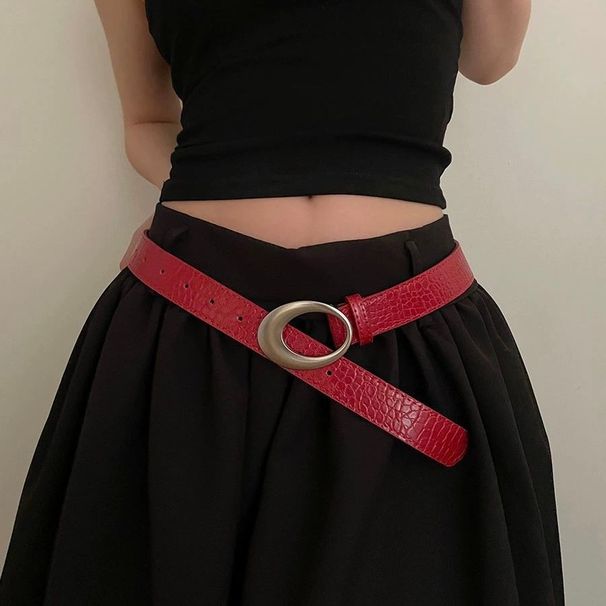 Instagram style American millennial spicy girl crocodile pattern red be, simple luxurious, casual and versatile Y2K_viptrois.com