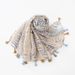 Unisex Balinese gauze thin silk scarf women's scarf print cape Print sun fringe beach cape_viptrois.com