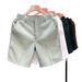 Men's Summer Shorts Lightweight Slim Fit Casual 5-Pocket Pure Color Straight Leg Mid-Thigh Shorts Lightweight & Breathable Comfort_viptrois.com