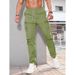Men's Casual Sports Zipper Decorative Cargo Pants Waist Drawstring Men's Plus-size Woven Cargo Pants_viptrois.com