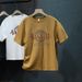 Men's Trendy Short Sleeve T-Shirt American Style Loose Fit plus Size Crew Neck Casual Summer Breathable Printed Top_viptrois.com