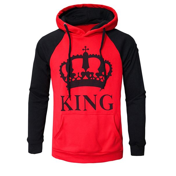 Men's Clothing autumn and winter new hooded pullover color matching couple sweatshirt_viptrois.com