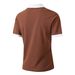 Men's Contrast Color Short-Sleeve Polo Shirt – Breathable Half-Zip Streetwear Tee (White/Black/Pink/Red/Blue/Charcoal/Brown) – S-XXL_viptrois.com