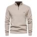 boy 2023 Autumn Winter New European Size Cross-Border Sweater Long Sleeve Zipper Stand Collar Solid Color Versatile Casual_viptrois.com