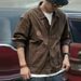 Men's Denim Jacket Brown Plus Size Tooling Men's Denim Jacket Men's Fashion_viptrois.com