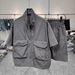 Summer Short Sleeve Set Shorts Pocket Cargo Men's Breathable Two-Piece Pullover Quick-Dry Lightweight Zipper Top_viptrois.com