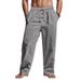 Men's Clothing Men's Casual Linen Trousers Autumn Winter Straight Leg Sporty Loose Fit Button Detail Trendy Beachwear_viptrois.com