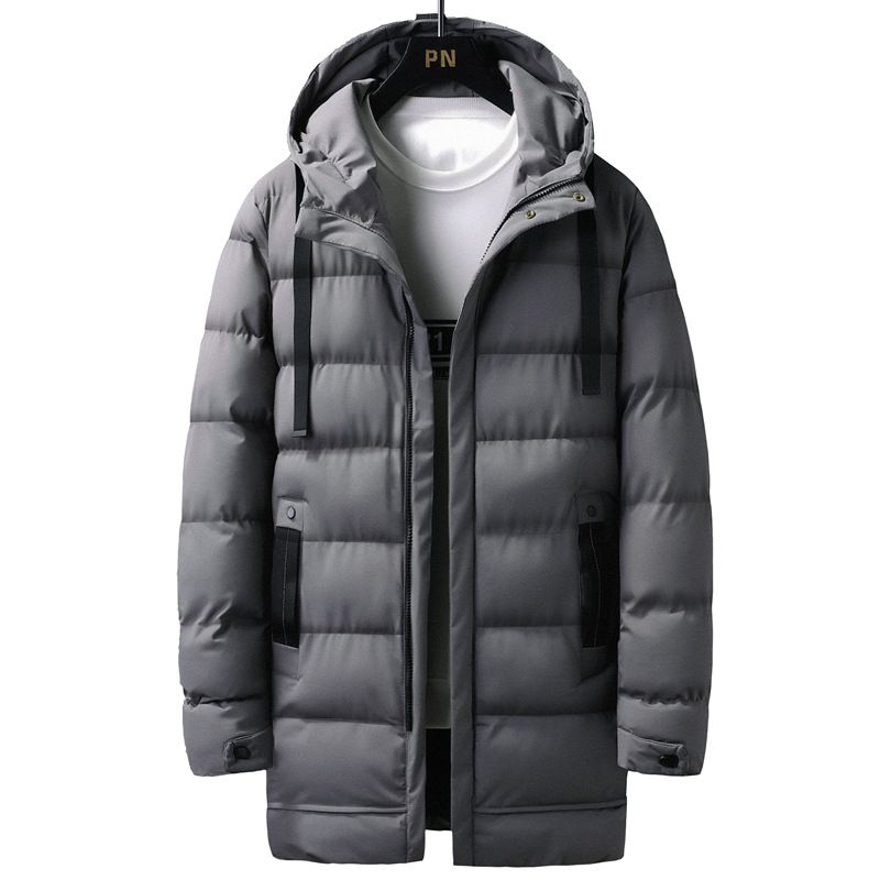 Men's Thickened Winter Jacket – Warm Polyester Padded Coat With Stand Collar (M-XXXXXL) | Korean Streetwear Style For Casual & Urban Fashion_viptrois.com