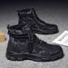 European Warm Series Winter High-top Cotton Shoes With Fleece, Warm Work Camouflage Martin Boots, Men's Outdoor Snow Boots For Northeast_viptrois.com