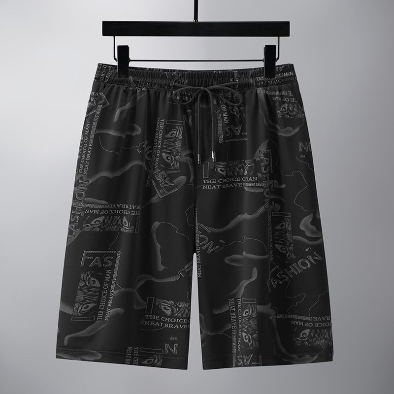 Men's Clothing Plus Size Shorts Ice Silk Quick Drying Breathable Trendy Loose Casual Shorts_viptrois.com