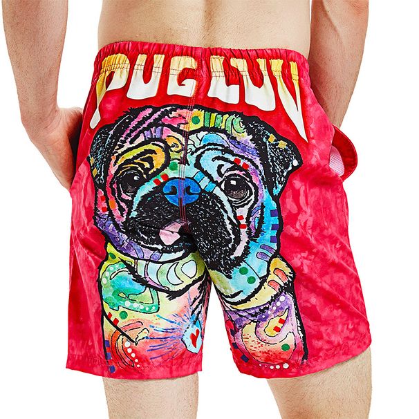 Men's Floral Trunks 3D Dog Print Beach Vacation Plus Size Couple's Swim Shorts For Women_viptrois.com