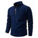 Men's Stand Collar Half-Zip Knit Sweater – Stylish Winter Pullover With Fleece Lining & Ribbed Hem (S-2XL)_viptrois.com