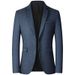 Classic Men's Casual Blazer - Lightweight Polyester Business Jacket For Middle-Aged Gentlemen (Wine Red, Navy, Gray) - Relaxed Fit, Notch Lapel_viptrois.com