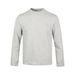 Men's Clothing Relaxed Fit Round Neck Long Sleeve Knit T-Shirt - Soft Textured Cotton Blend For Casual Comfort (Grey Heather, Black, White)_viptrois.com