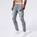 Men's Clothing Men's Casual Ripped Jeans Personality Patch Ins Tight Trousers Jeans_viptrois.com