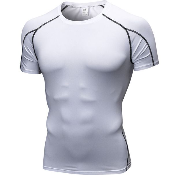 K Men's Tight Fitting Short Sleeved Fitness Running Training Clothes, Stretch Quick Drying Clothes, Short Sleeved T-shirts, Clothes_viptrois.com