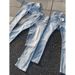 Men's Clothing Ice Blue 3D Whiskered Style Cleanfit Flared Washed Jeans For Men High Street Vibe For Formal & Casual_viptrois.com