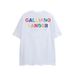Multicolor Letter Print T-Shirt Unisex Streetwear Casual Black White Short Sleeve Tee_viptrois.com