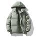Men's Clothing Couple's Winter Puffer Jacket, Oversized Unisex Hooded Coat With 500g Polyester Fill, Streetwear Essential For Casual & Dating Outfits_viptrois.com