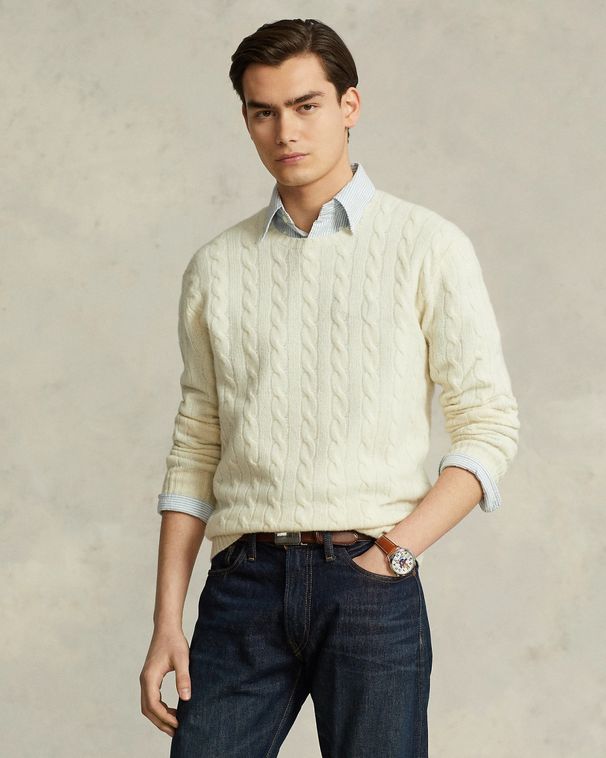 Men's Classic Cable Knit Sweater - Breathable Cotton Crewneck Pullover For Autumn & Winter (Multiple Colors & Sizes)_viptrois.com