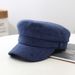 Spring Summer Thin Women Simple Cotton Linen Navy Fashion Versatile Sun Protection Flat Top Duckbill Hat Beret_viptrois.com