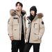 Unisex Winter Parka - Waterproof Duck Down Coat With Detachable Faux Fur Trim (Black/Cream, S-3XL)_viptrois.com