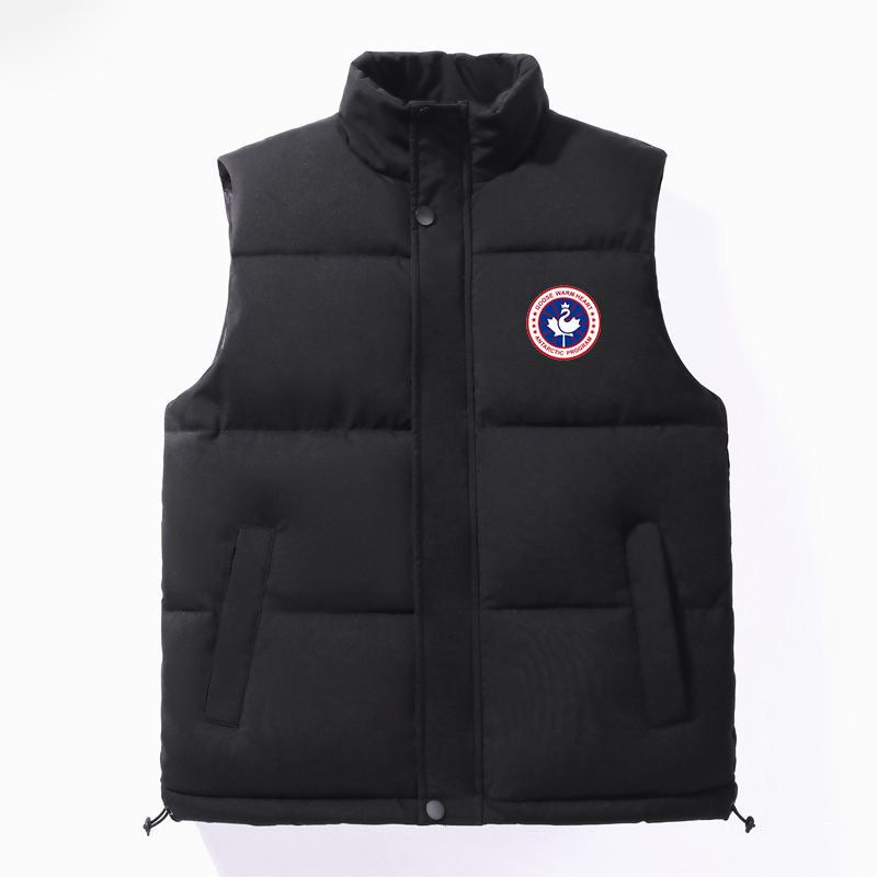 Trendy Quilted Sleeveless Jacket – Lightweight Puffer Vest With Abstract Print For Streetwear & Casual Wear (M-5XL, Black/White)_viptrois.com