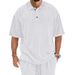 Men's Clothing Men's Casual Loose Short Sleeved Lapel Jacquard Knitted Tops Large Size Polo Shirt Trend_viptrois.com