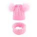 Baby clothing new double ball wool cute baby hat and neck set_viptrois.com