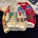 Pure Fleece-Lined Thick Sweater For Men, Couple Bear Red New Year Christmas Winter Warm Knitted Jacket, Foreign Trade_viptrois.com