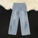 Men's Clothing Jeans Men 2025 Trendy High Street Graffiti Niche Loose Washed Wide Leg Pants_viptrois.com