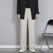 Men's Black Straight Leg Dress Pants High-End Look Slightly Flared Extra Long Casual Suit Pants for Spring And Summer_viptrois.com