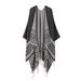 Unisex Fashionable simple double-sided tassel knitted shawl women's air-conditioned room warm and comfortable blanket split cape men's_viptrois.com