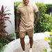Men's Clothing Short Sleeved Shorts Casual Slim Two Piece Suit_viptrois.com