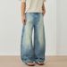 Men's Clothing & Archer0603 & American Streetwear Light Color Heavyweight High Street Scimitar Jeans Men's Loose Ripped Pants Long Pants_viptrois.com