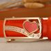 Automatic Buckle Belt Genuine Leather Korean Style Casual Versatile Women's Belt Love Buckle Women's Belt Pure Cowhide Candy Color_viptrois.com