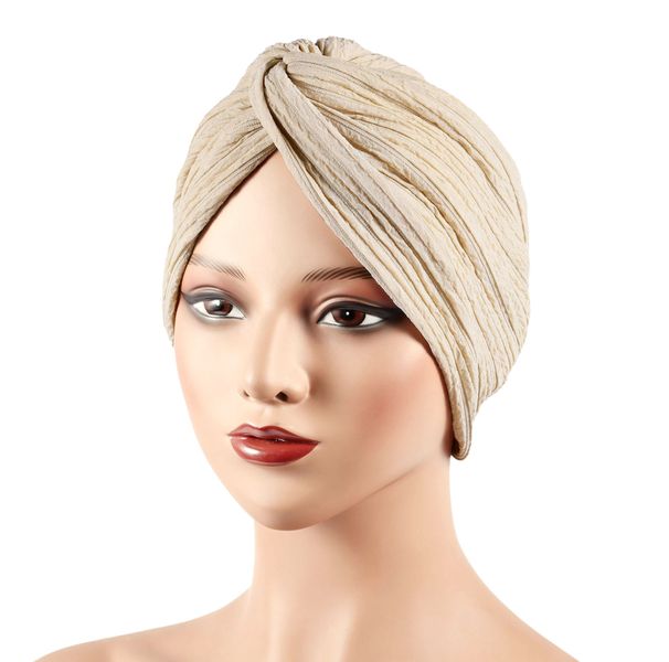 New Thickened Elastic Headscarf Hat Ethnic Style Cross Twist Hat Fashionable And Versatile Headscarf Warm Hat_viptrois.com