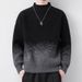 Gradient Sweater For Men, Autumn And Winter Thickened Trendy Loose Lazy Half Turtleneck Base Knitwear Warm Wool Top_viptrois.com