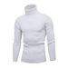 Loom Source Men's Solid Color Vertical Striped Slim Fit Base High Neck Knitted European And American Style_viptrois.com