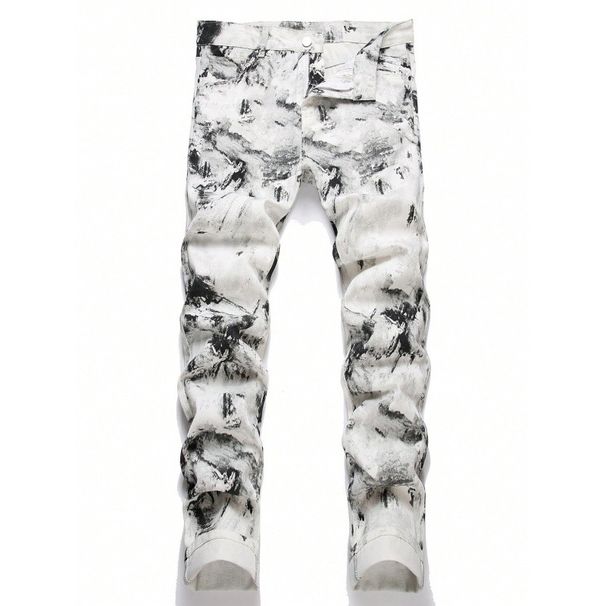 Men's Casual Straight Leg Jeans Gradient Print High Street Fashion Splatter Design Exclusive Supply_viptrois.com