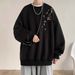 Printed Hoodie Men's Autumn Round Neck Loose Trendy Top Versatile Casual Jacket_viptrois.com