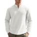 Cross-Border Independent Station Autumn Winter American Style Simple Casual Men's Loose Jacquard Stand Collar Half-Zip_viptrois.com