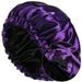 Ladies silk nightcap black satin curly cap Japanese buckle adjustable breathable warm round cap_viptrois.com