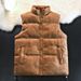 Unisex Suede Collar Vest, Casual Open-Front Sleeveless Jacket For Men & Women, Trendy Layering Piece For Spring & Fall_viptrois.com