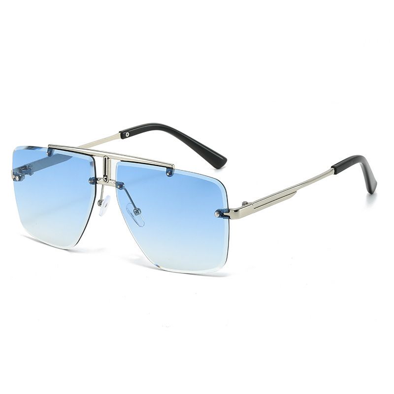 Frameless pilot Men's Gradual shading Sunglasses UV resistant sunglasses_viptrois.com