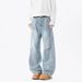 Men’s Vintage Washed Distressed Jeans – Light/Dark Blue, Loose Straight Fit, American-Style Denim Pants (S-XXXL)_viptrois.com